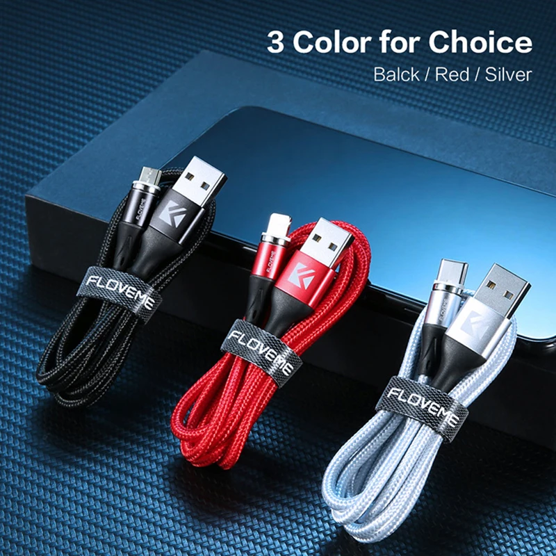 Магнитный кабель FLOVEME Micro usb type C для iPhone осветительный кабель 1 м 3A провод для быстрого заряда type-C Магнитный зарядный кабель для телефона