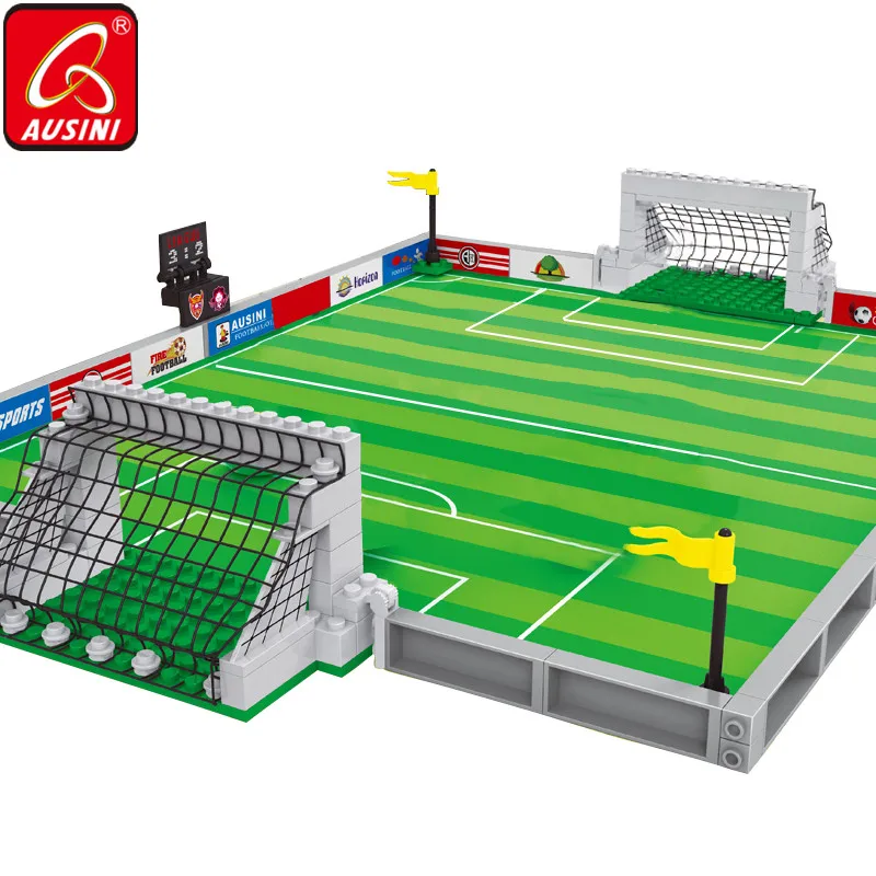

AUSINI Sport Football Field Building Block Toys for Boys Children Mini Soccer Players Figures Model Bricks Blocks Kids Plaything
