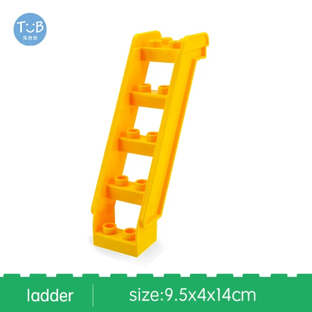 Blocks Amusement Park Accessory Slide Ladder Swing Seesaw Carousel Big Large-particle City Building Children's Gift Bricks Toy ladder Yellow