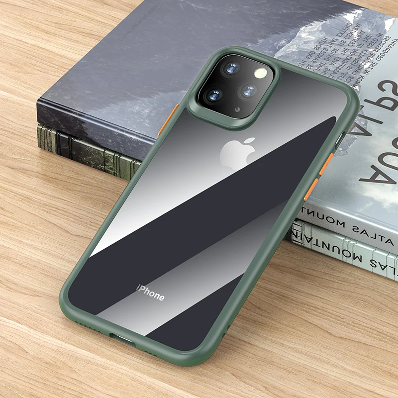 Для iPhone 11 чехол для телефона ROCK роскошный прозрачный полный защитный чехол для iPhone 11 Pro 5,8/Pro Max 6,5 Capa - Цвет: Зеленый