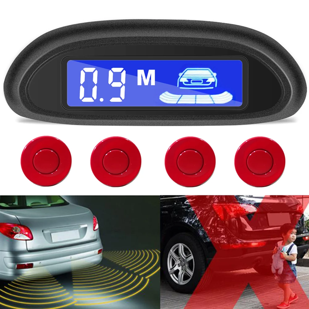 Car Auto Parktronic LED Parking Radar With 4 Parking Sensors