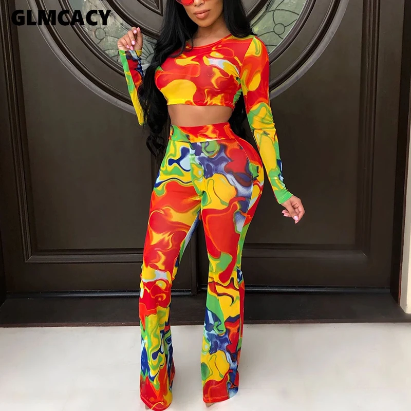 Women Autumn Tracksuits Long Sleeves Crop Top and Skinny Pants Sets Casual Two Pieces Outfit Set Party Clubwear | Женская одежда