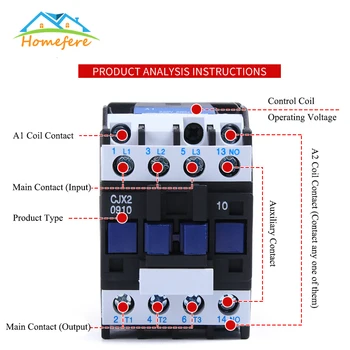 

CJX2-1801 12A 3P+NC Magnetic Ac Electric 3 Pole Contactor For Unit 3 Phase 380V 220V 110V 36V 24V Normally Closed Contactor