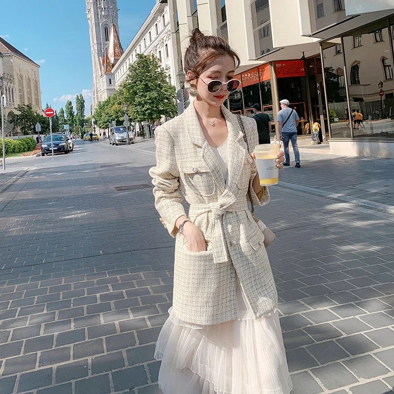 

2019 Early Autumn New Style French Small Suit Coat Women's Korean-style Loose-Fit Online Celebrity Graceful Suit British Style T