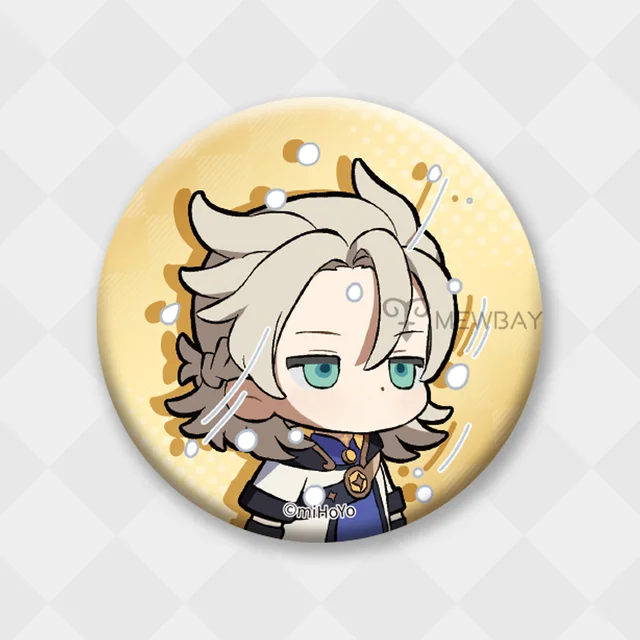 Genshin Impact Badge Chibi Brooch Kazuha Yoimiya Ayaka Xiao Zhongli Hutao Tartaglia Yanfei Ganyu Venti Albedo Pin Decor Gifts Albedo