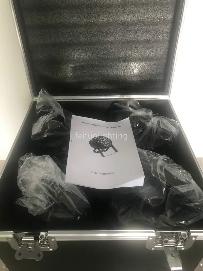 4 шт./лот+ flycase светодиодный Par свет dJ сценическое освещение 24x18 Вт spuer яркий водонепроницаемый зум RGBWA УФ свет