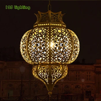 

Retro Loft Copper LED Chandeliers Restaurant Coffee Shop Hanging Lamp Golden E27 Foyer Pendant Lamp Artwork Decoration Lighting