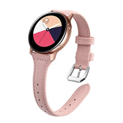 rose-pink Ремешки для samsung Galaxy Watch, активные ремешки, кожа 20 мм, ремешки для часов, кожа для Galaxy Watch 42 мм, кожаный ремешок, розовое золото - Цвет ремешка: rose-pink