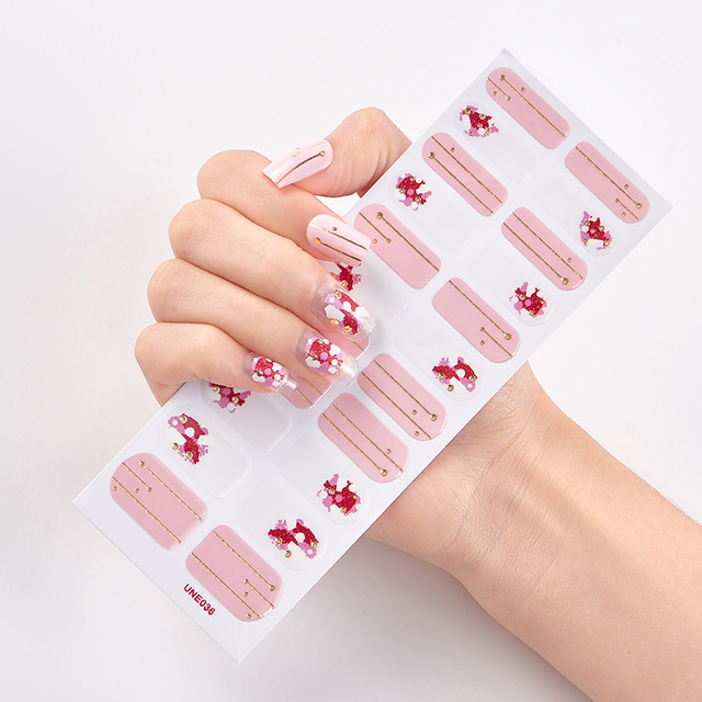 Tips/Sheet Pure Solid Color Minimalist Design Fashion Nail Stickers Self Adhesive Nail Sticker Nail Decoration Nail Strips