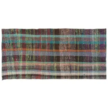 

Handmade Multicolor Vintage English Striped Rug Area Rug 100x208 Cm-3'3''X6'10''