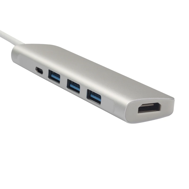 C Тип к HDMI 2 Быстрый USB 3,0 передачи данных Док-концентратор 5 в 1 USBC HDMI адаптер 4 к видео USB C конвертер