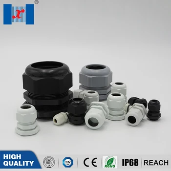 

10 pcs Nylon Cable Gland Plastic Connector Joint Black White PP Material PG29 For 18-25mm Cable