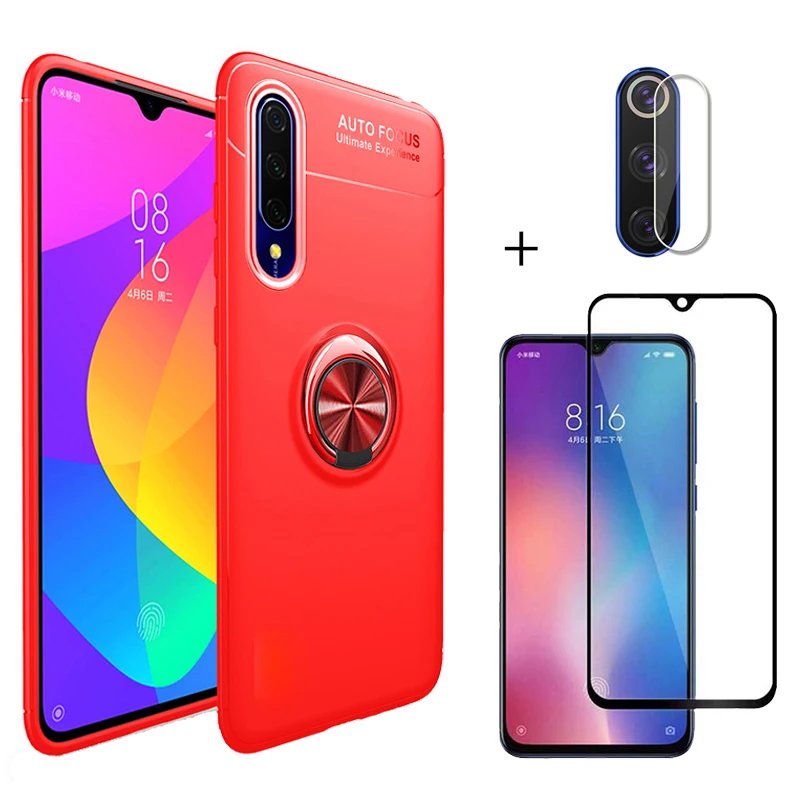 3-in-1 Glass Case 5 3-в-1 Чехол-Броня стекло чехол для mi9 lite mi9t pro чехол ми 9 лайт ми9т ми 9 се подставка с магнитным кольцом крышка xiaomi mi 9 lite анти-противоударный бампер чехол mi-9-lite mi 9se чехол ксиоми ми 9 лайт ми9т про - Цвет: 3-in-1 Glass Case 5