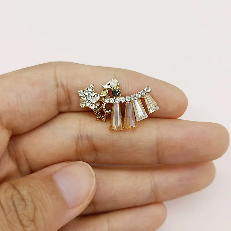 

50PCS 16*25mm Gold color Alloy Material Crystal Star Charm Special Design charm for Wedding Head DIY Handmade Jewelry Making