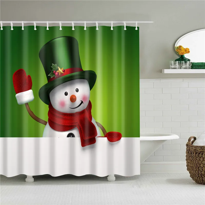 Рождественская занавеска для душа с принтом для ванной экран для ванны водонепроницаемый из полиэстера ткань для ванной шторы украшение для дома - Цвет: b1116