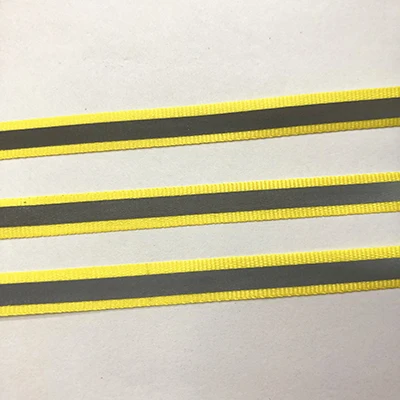 Yellow 50 ярдов 1 см нейлоновая флуоресцентная Серебристая Светоотражающая тесьма лента безопасПредупреждение лента планки DIY одежды сумки обувь материал - Цвет: Yellow