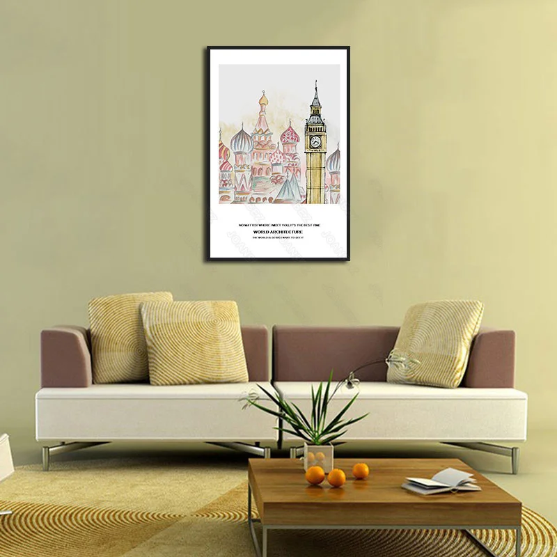 Европейское здание высотой белый фон минималистичное украшение для гостиной