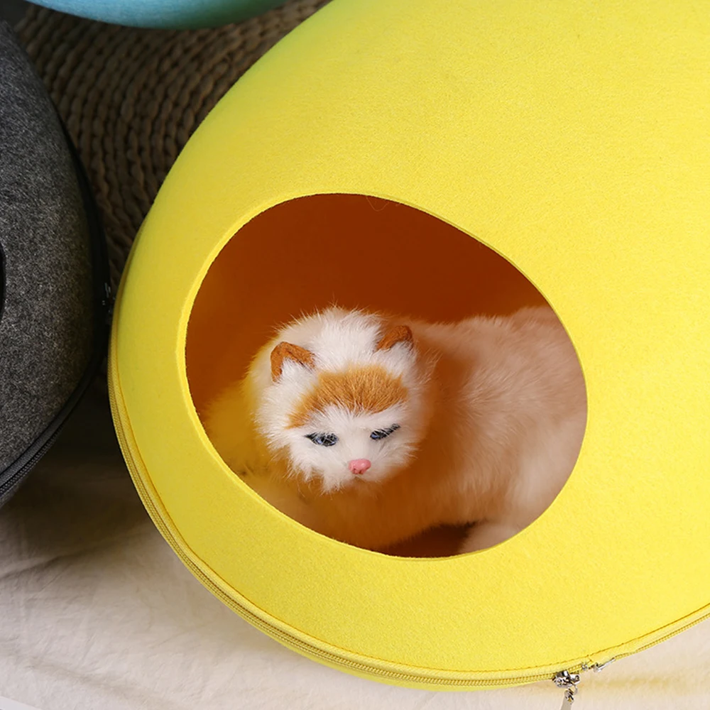 Semi Closed Removable Dog Cat Bed Cat Sleeping Bag Cat Cave Sofa Mat Winter Warm Pet 3