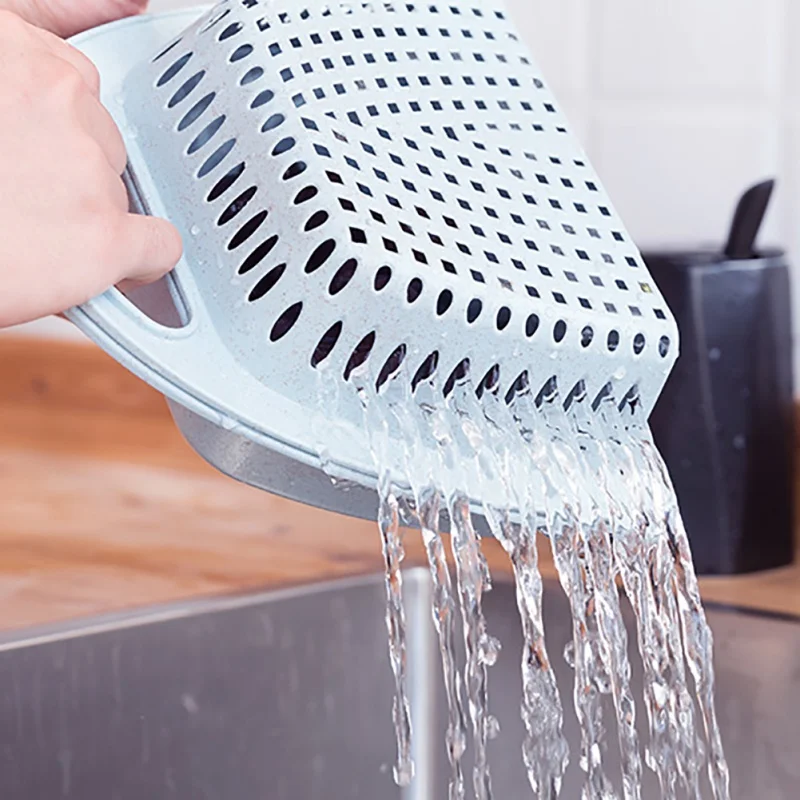 Kitchen Multifunction Folding Plastic Fruit Basket For Seafood Washing Drain Basket
