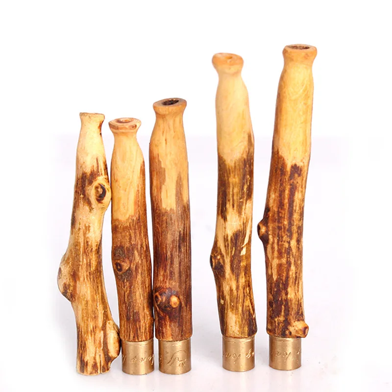 

Natural Modeling Small Capparis Filter Cigarette Holder Mini Portable Copper Head Bar Wooden Craftwork Holiday Gifts