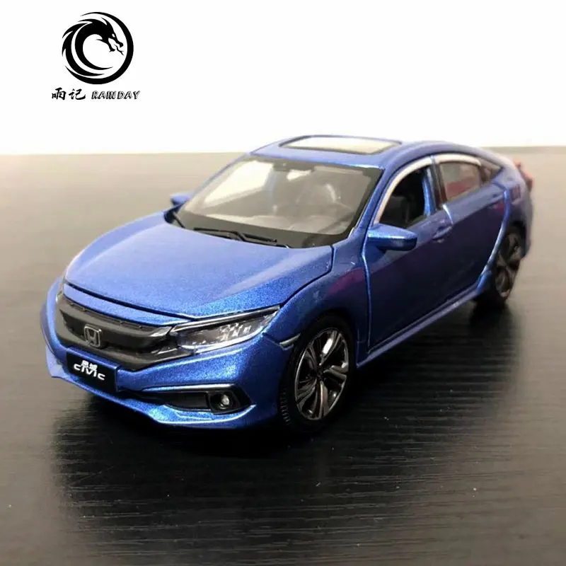 JK 1/32 масштабная модель автомобиля игрушки Япония Honda Civic звук и свет литья под давлением Металл тянет назад модель автомобиля игрушка для подарка, дети, коллекция