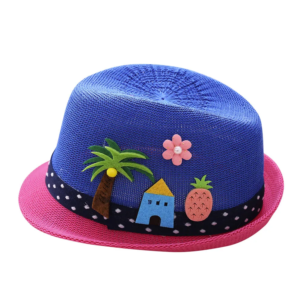 Boys and girls jazz hat embroidered coconut tree Toddler Infant Sun Cap Outdoor Baby Girls/Boys Hat Jazz Cap For Baby 