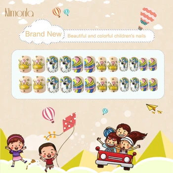 

High Quality Fake Nails for Kids 24pcs Cartoon Nail Short False Nails Adhesive Design Cute Cartoon Nail Decorations Full Cover