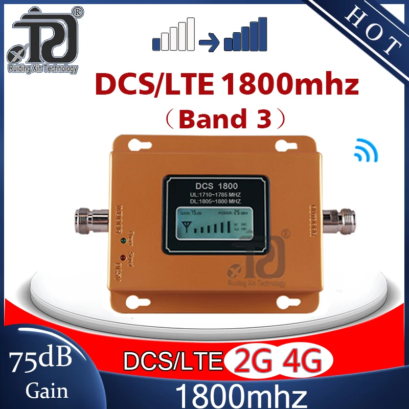 75dB высокого усиления 4G усилитель сигнала 1800 МГц Репитер мобильного телефона GSM DCS