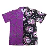 Camisa hawaiana de manga corta para hombre, camisa masculina de estilo Vintage de color morado y negro, con estampado informal, ideal para la playa, disponible en talla grande ► Foto 1/6