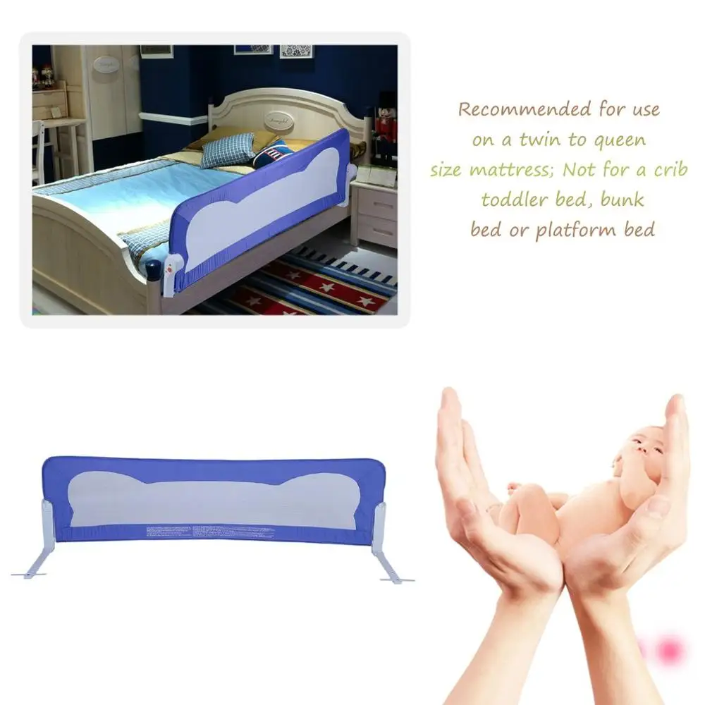 

Folding 180*42cm Stable Baby Toddler Guardrail Guard Bar Safety Sleeping Infant Child Bed Side Protective Fence Organizer