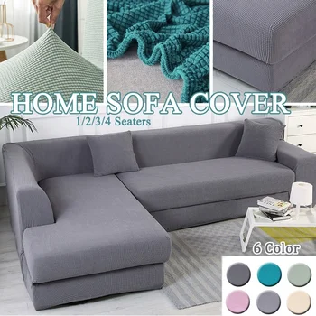 

Upgrade Modern Elastic Sofa Cover Solid Color Spandex Polyester Corner Sofa Couch Slipcover 1/2/3/4 Seater Chair ProtectorLiving