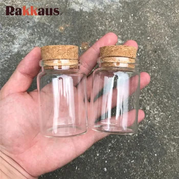

10pcs 80ml Glass Bottles With Cork Small Transparent Mini Empty Glass Vials Jars Container Clear Food Botlles Cans Storage Tank