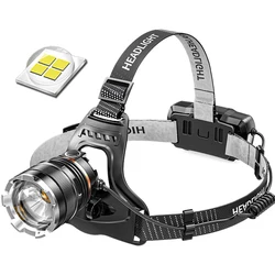 Lampe frontale étanche à LED XHP50, lumière très brillante, Rechargeable, pour pêche, aventure, Camping, éclairage à 500 mètres 