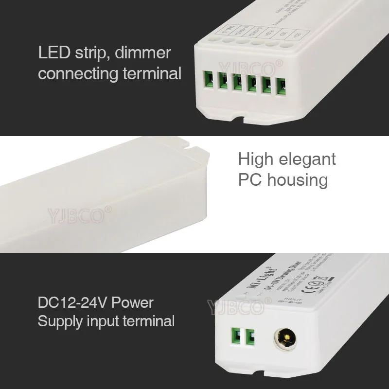 

New LS4 milight 0/1~10V led Dimming Driver DC12V-24V PWM or Push Dimming Signal Input led controller for single color led strip