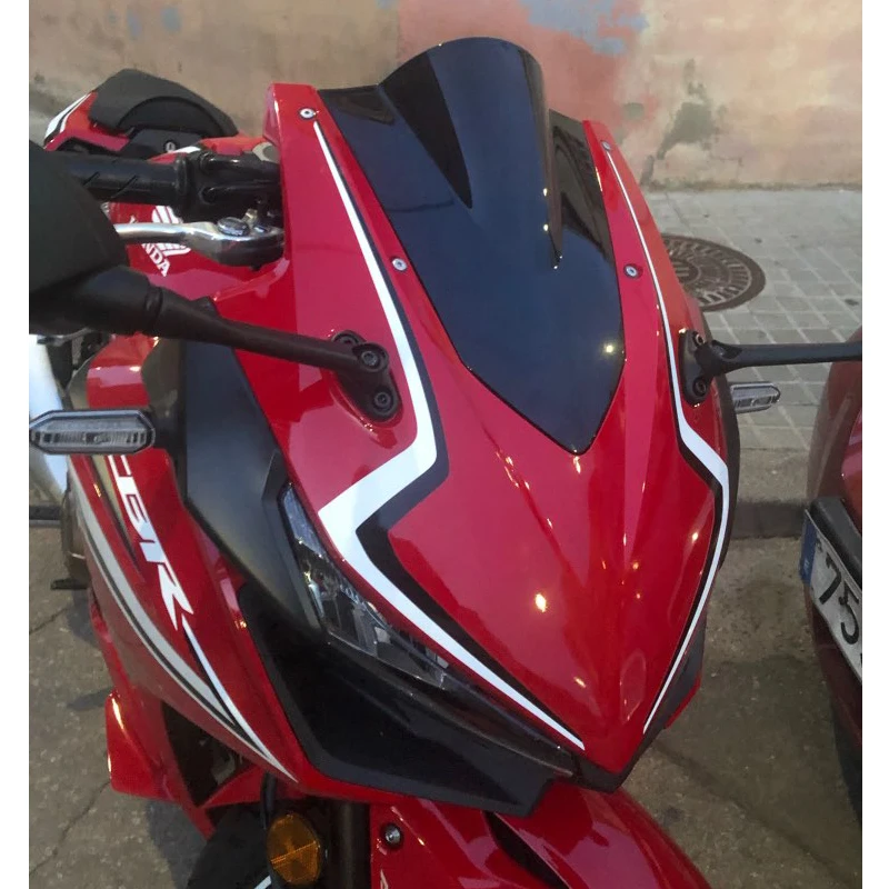 

Motorcycle Double Bubble Windshield Windscreen For 2019 2020 Honda CBR500R CBR400R CBR 500 400 R Smoke Black Iridium