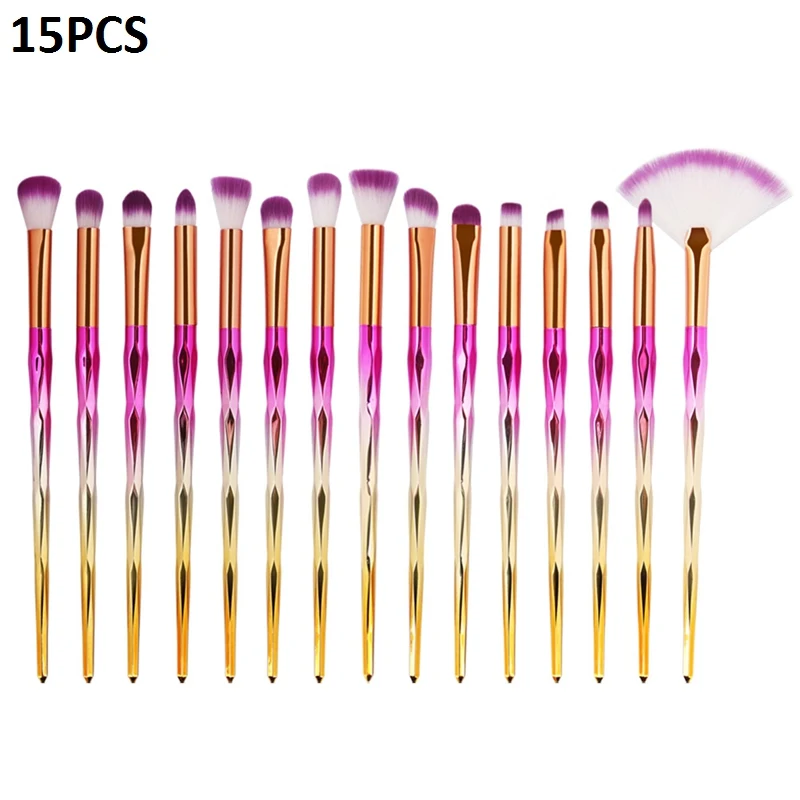 7/10/15/20 штук, Профессиональные кисти для макияжа, с украшением в виде кристаллов, на нашем сайте! кисти для макияжа Косметическая кисть для растушевки набор кистей для макияжа Pincel Maquiagem - Handle Color: 15pcs D