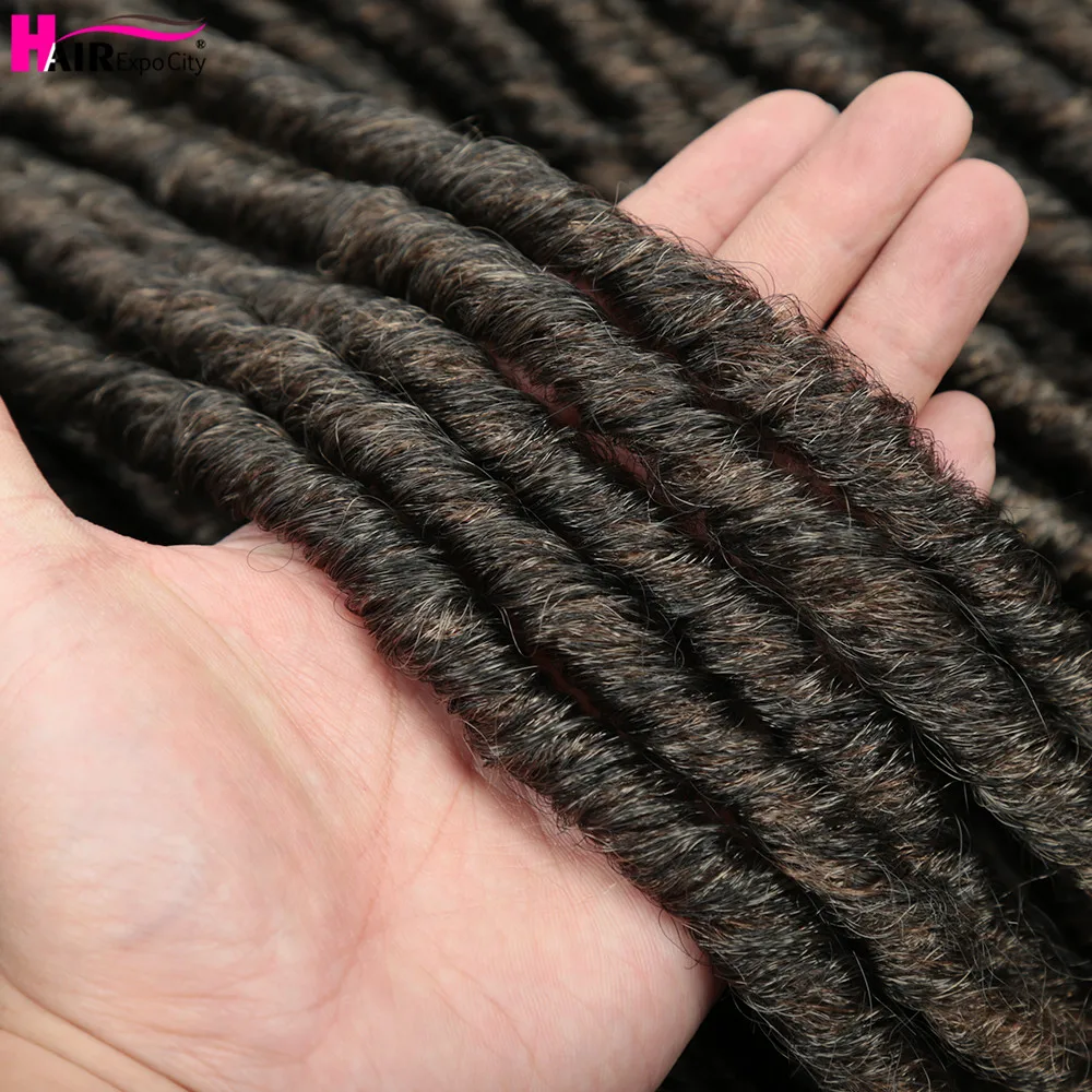 20" Goddess Faux Locs Crochet Hair Synthetic Braiding Hair Extensions With Curly Ends New Stytle 24Stands/Pack Hair Expo City