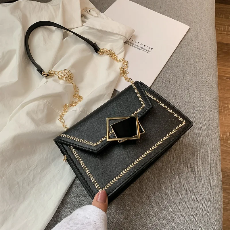 

Bag Women's 2019 New Style Korean-style Versatile Chain Square Sling Bag Fashion Trapezoid Crossbody Bag