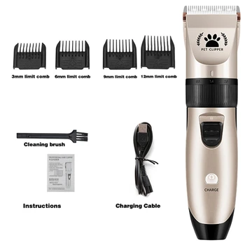 

Rechargeable Pet Dog Hair Trimmer Animal Grooming Clippers Cat Cutter Machine Shaver Electric Scissor Remover Haircut Machine