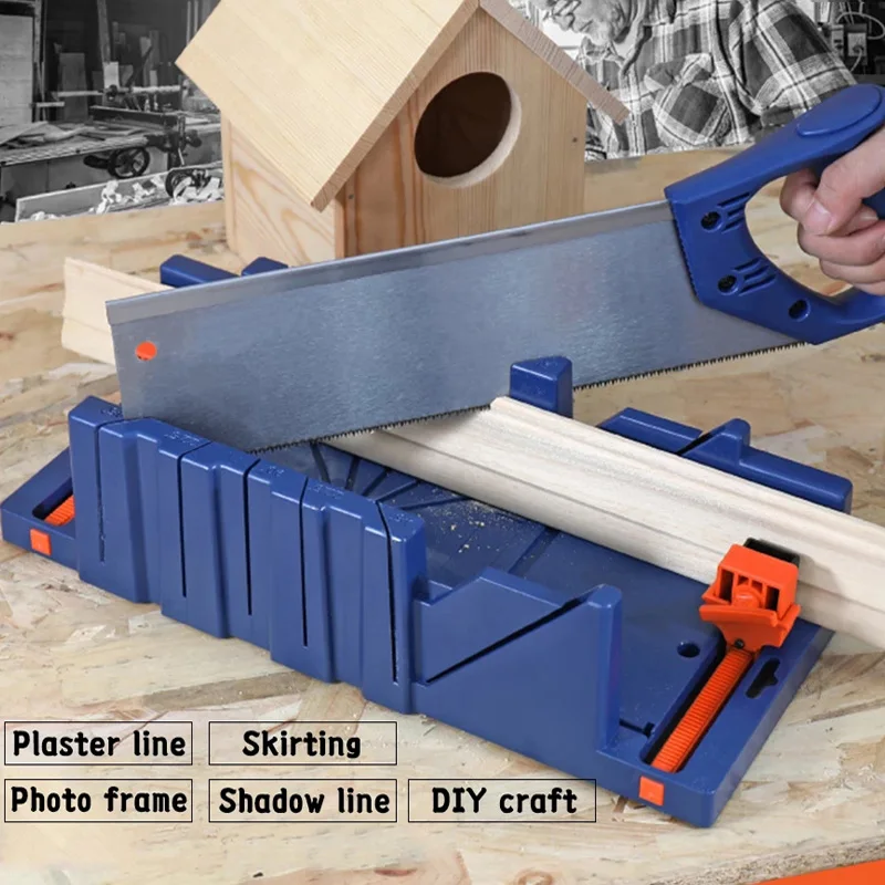 

Woodworking Mitre Box Cabinet 45 90 Degree Multiple Angle Block Cutting Box Manual Combination Tool