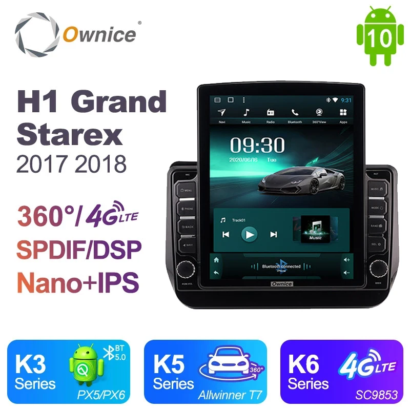 Для Hyundai H1 Grand Starex 2017 2018 Tesla Style Android 10 0 автомобильный DVD-плеер 64 Гб 4G LTE GPS RDS радио Wi-Fi