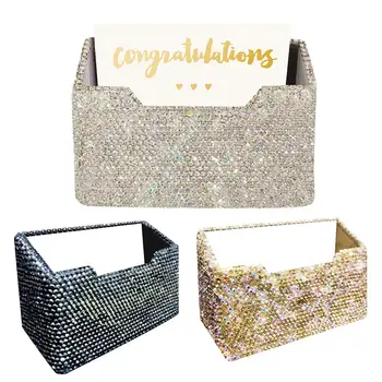 

Innovative Business Card Holder Crystal Spark Bling Bling Stylish Practical Decorative Business Card Storage Box