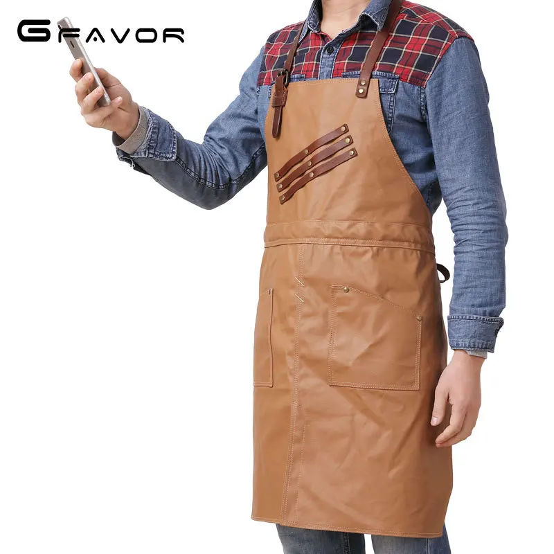 

2019 New Style Hot Selling Retro Waterproof Oil Resistant Tool Apron Wear-Resistant Carpenter Painter Canvas Apron