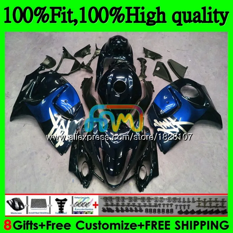 Инъекции для SUZUKI Hayabusa GSXR1300 08 09, 10, 11, 12, 56BS. 0 GSX-R1300 GSXR 1300 2008 2009 2010 2011 2012 обтекателя Темно-Синий blk