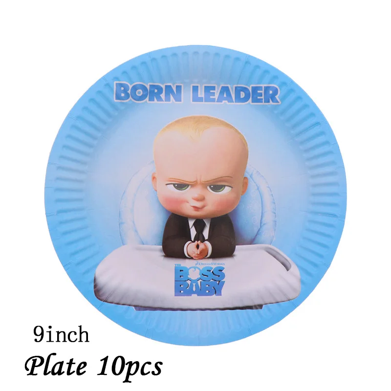9inch plate 10 шт./лот, мультяшный детский босс Рамадан, свадебное украшение, тарелка, чашка для детского душа, с днем рождения, праздничные принадлежности для детей - Цвет: 9inch plate
