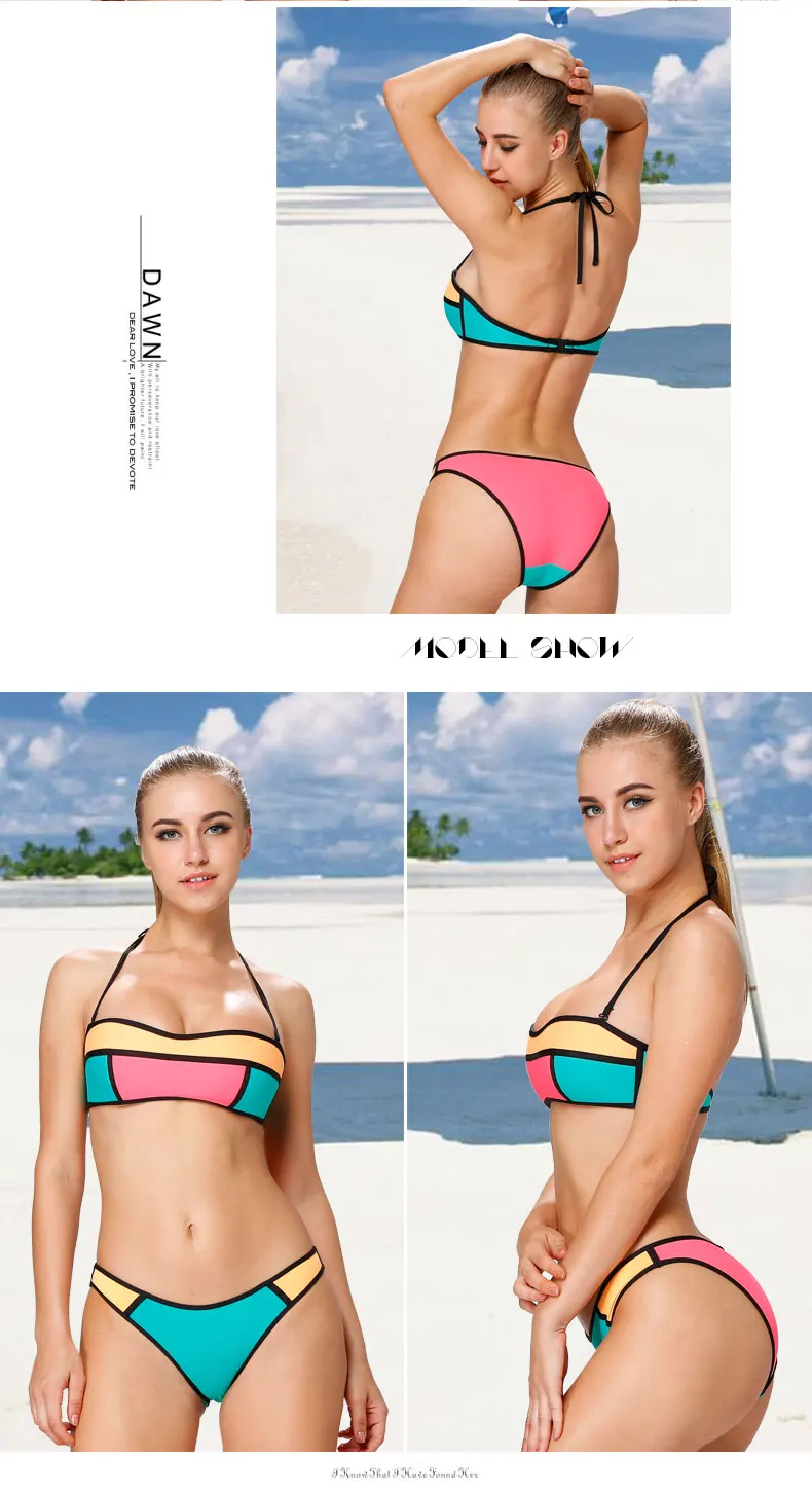 2020 hot new sexy women bikini girl candy colored beach swimsuit fashion beach resort suit bikini sets for women