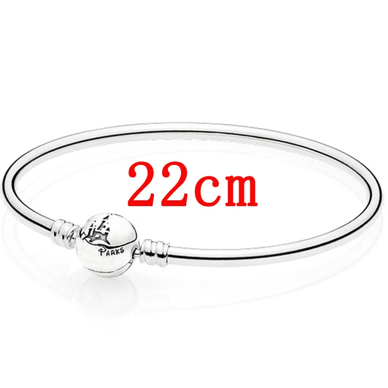 22cm Сверкающая яркая звезда чудесный мир парк Кастель застежка Браслет Подходит Европа змея браслет 925 пробы серебро DIY бисера Шарм - Окраска металла: 22cm