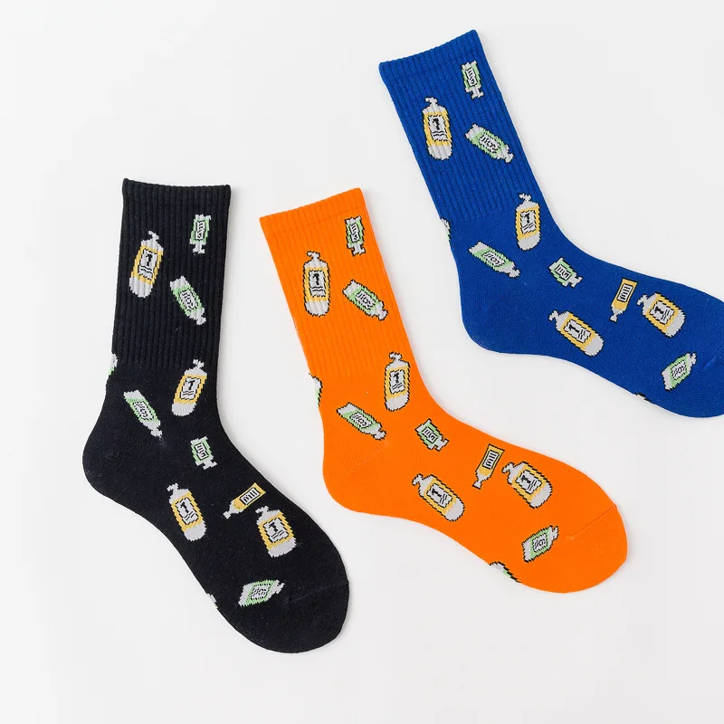 Женская осенняя и зимняя труба скейтборд хип хоп Уличный бренд Ins новая индивидуальность мужские и женские парные носки модный тренд