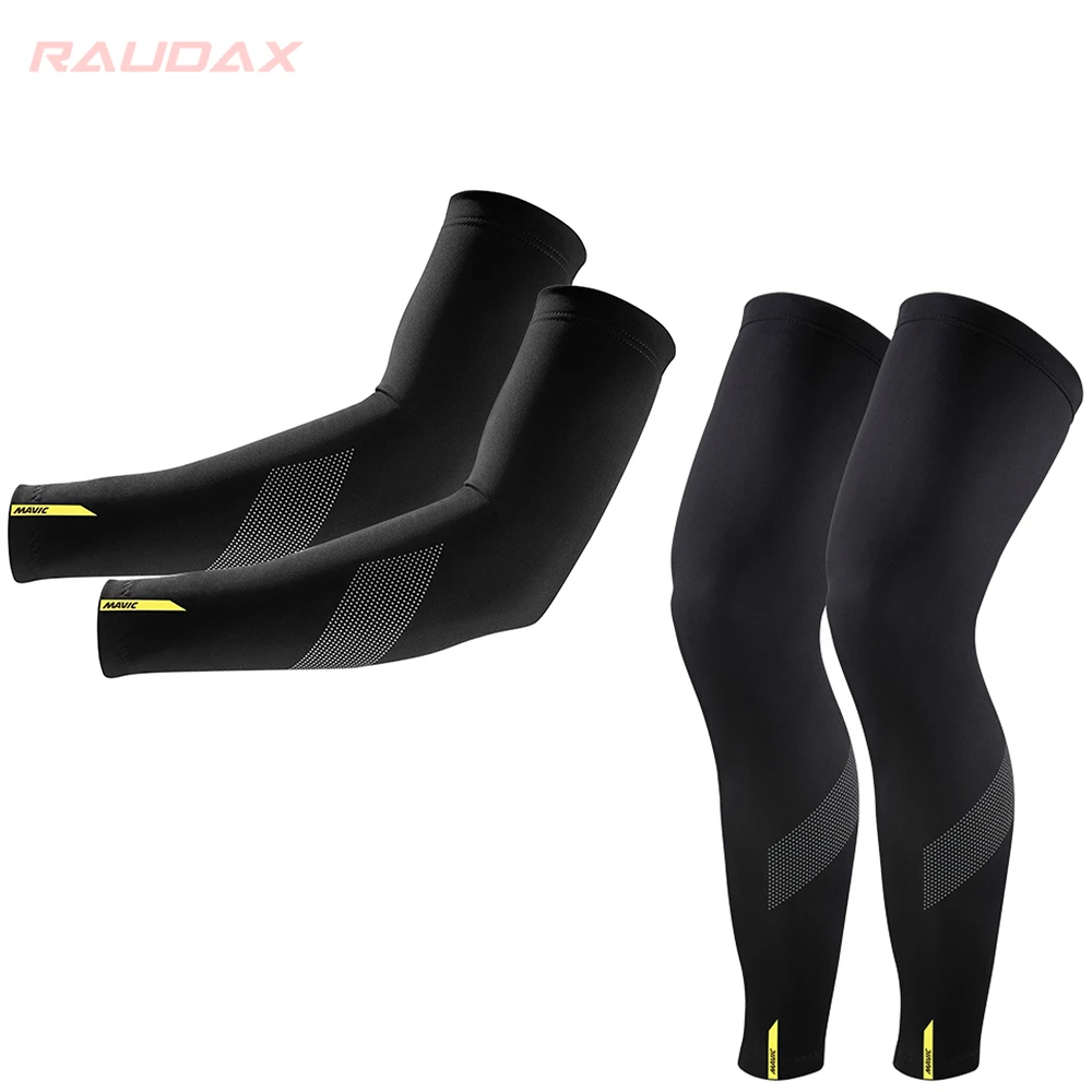 Pro Team MAVIC Cosmic Leg Warmers Black UV Protection Cycling Arm