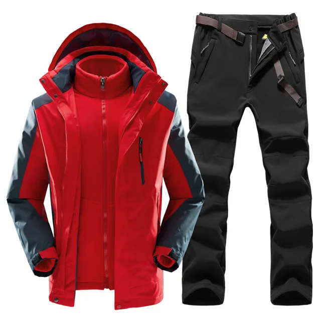 US $57.96 Ski Suit Women Winter Warm Fleece Windproof Waterproof Outdoor Sports Snow Ski jacket and Pants Ski